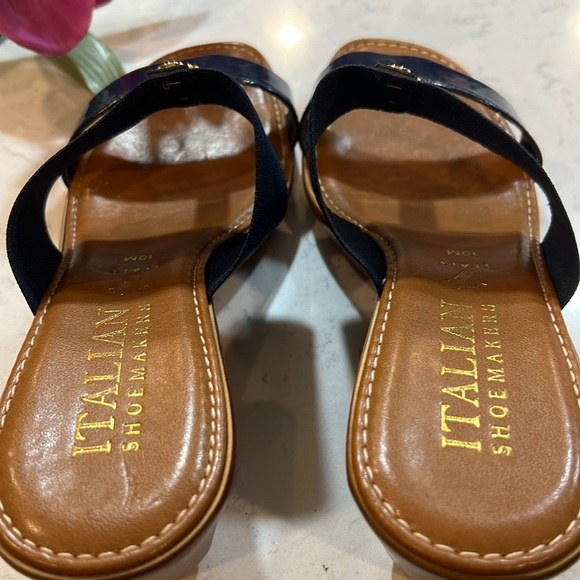 ITALIAN SHOEMAKERS Women's Blue Slip On Wedge Sandals Size 10 - Picture 9 of 14